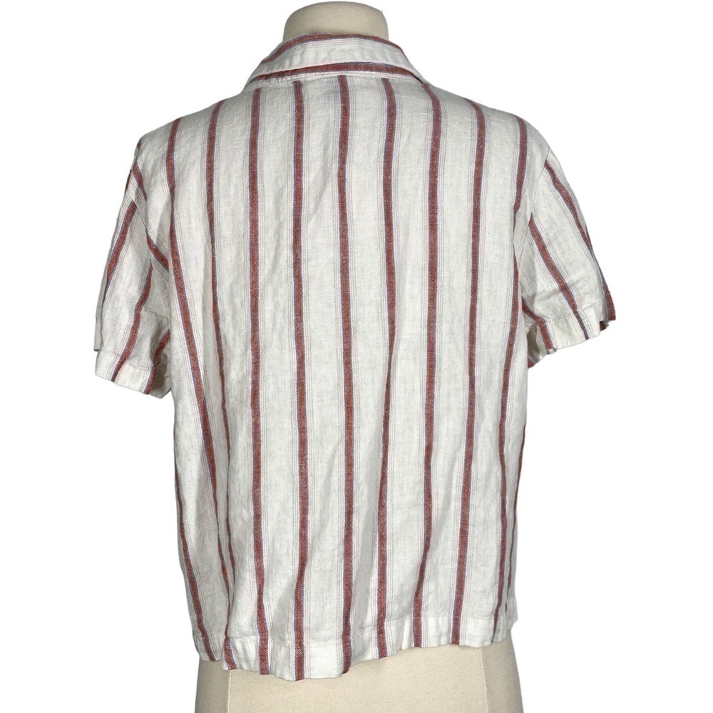 UNIVERSAL THREAD Linen Blend Cropped Collared Shirt - Picture 2 of 6